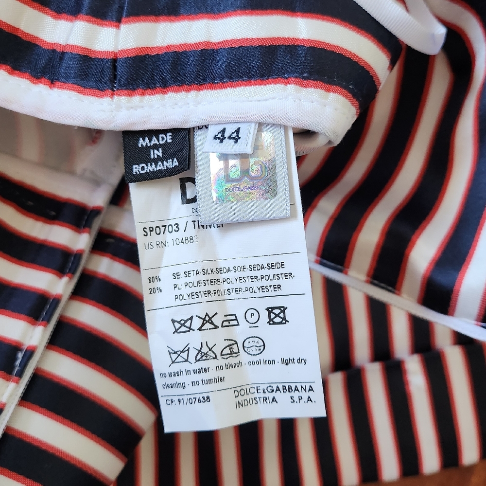 D&G Bermuda Stripe High Waist Shorts - Picture 9 of 12